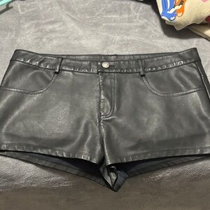 Windsor Black Faux Leather High Waist Shorts